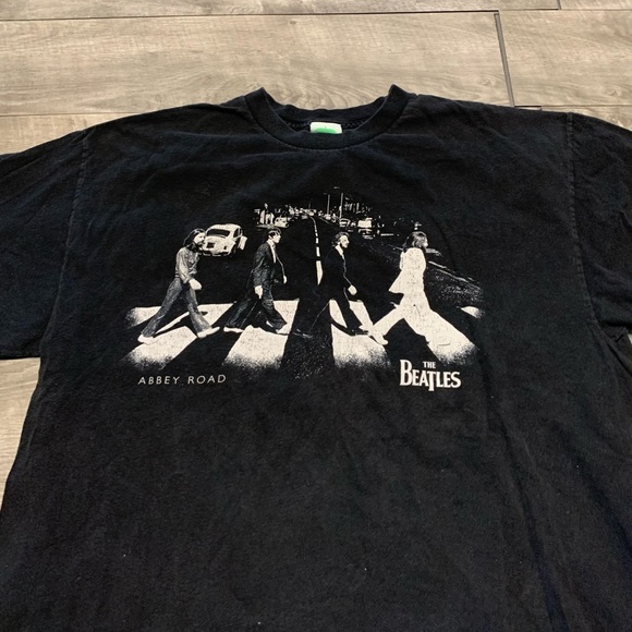 YK2 The Beatles Abbey Road Band Black Short Sleeve Crewneck Shirt Tshirt Tee XL - Picture 3 of 10